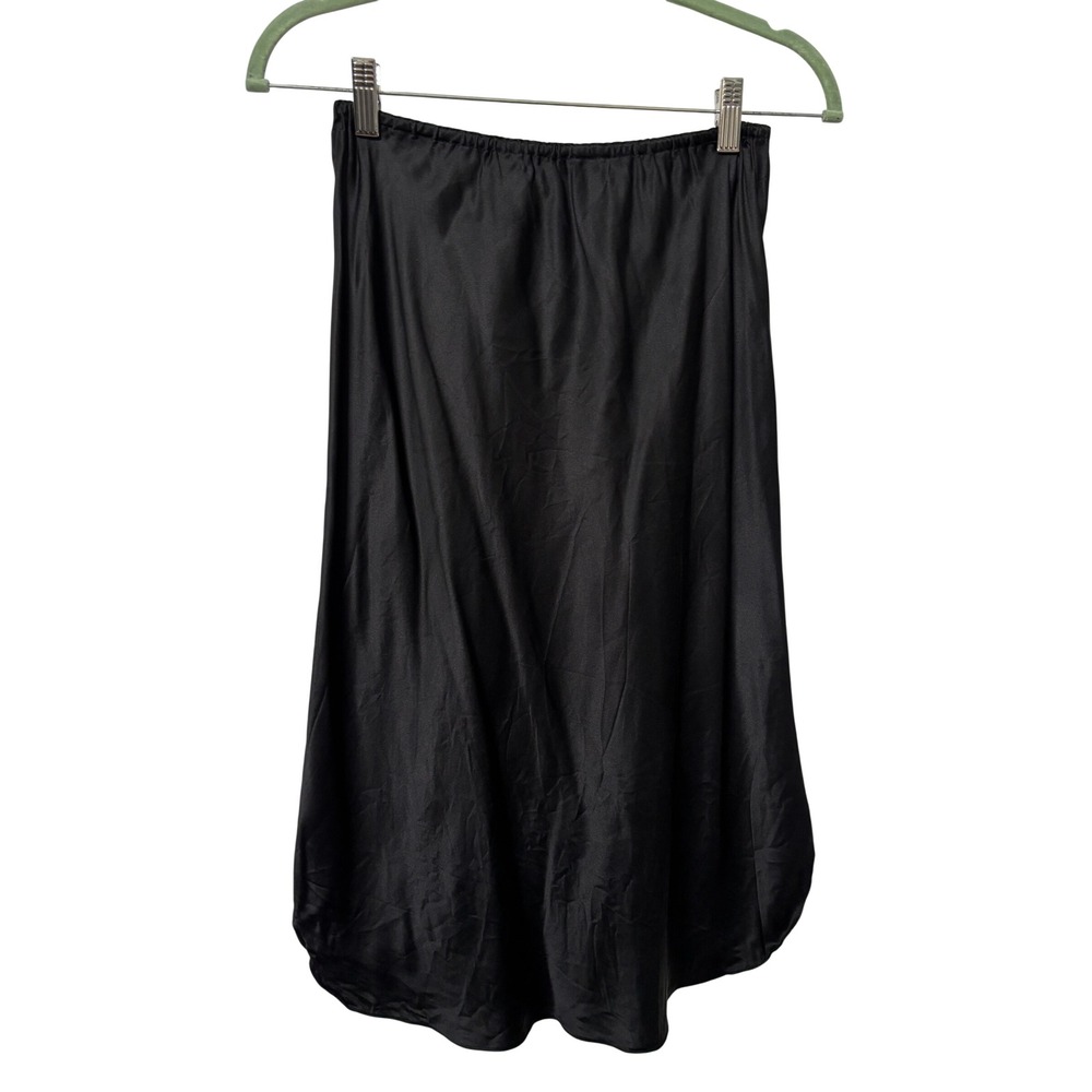 Vintage Adagio Patricia Fieldwalker Black 100% Silk Midi Slip Skirt Large Canada